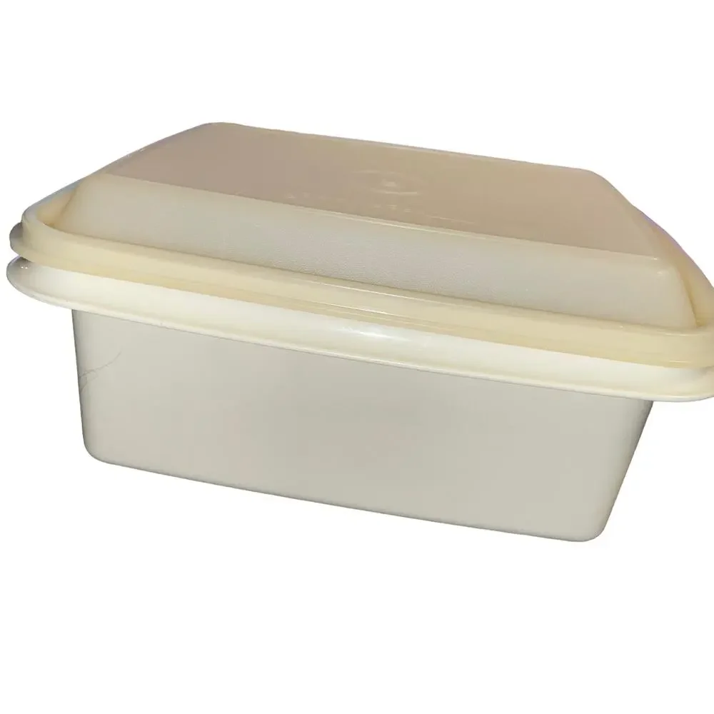 Tupperware Freeze N Save Ice Cream Container Almond Base 125 VTG4 Sheer Lid 1255